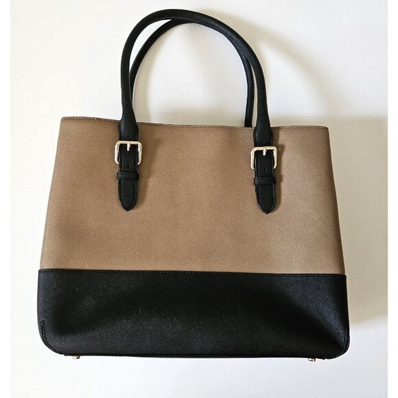 Kate Spade New York Cove Street Color Block Airel Tote Dune/Black - Picture 8 of 13